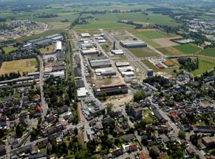 Luftbild des Gewerbeparks Stahlwerk Becker