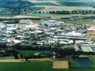 Luftbild des Gewerbegebiets Münchheide