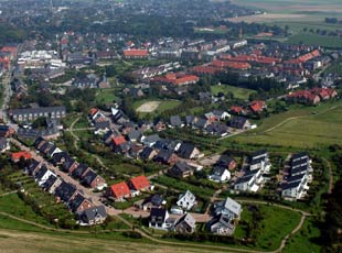 Luftbild des Neubaugebiets Wekeln