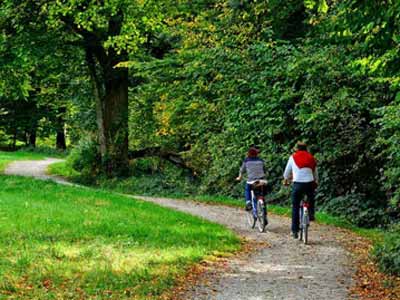 Radfahrer auf einem Weg